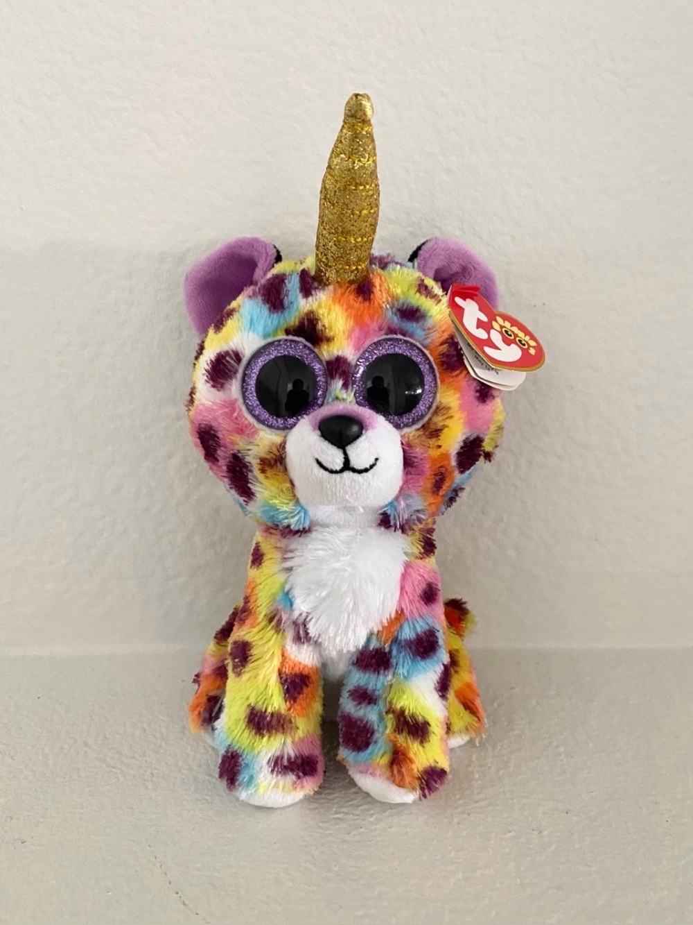 Ty Beanie Boos Rainbow Unicorn Leopard Plush - Multicolor
